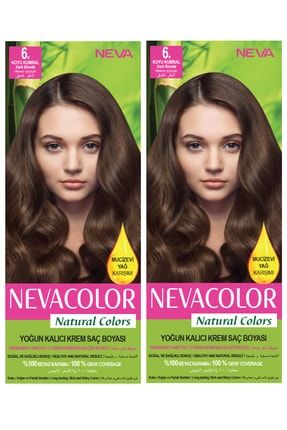 2’li Natural Colors 6. Koyu Kumral - Kalıcı Krem Saç Boyası Seti 2NC6