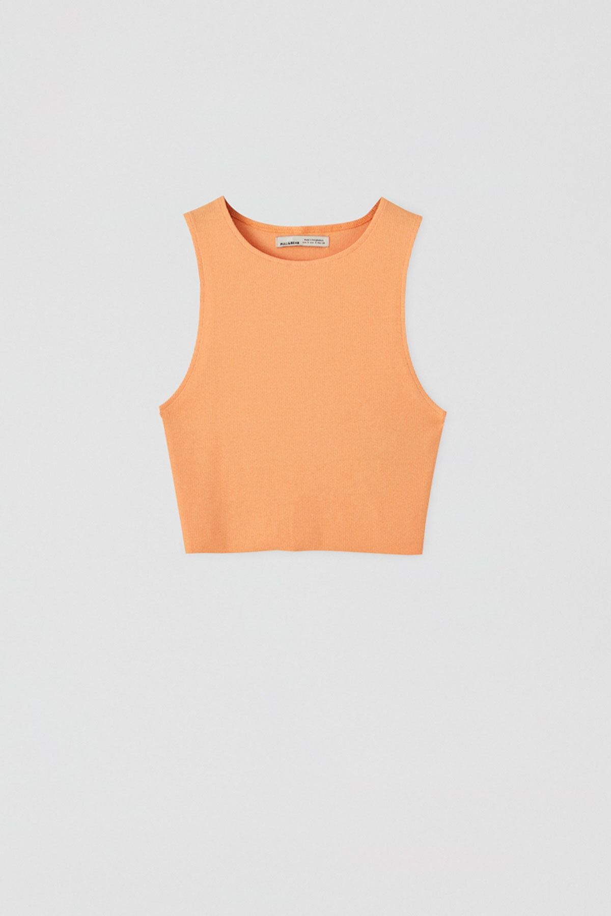 Pull Bear Kadin Turuncu Kolsuz Fitilli Top 05236311 Trendyol