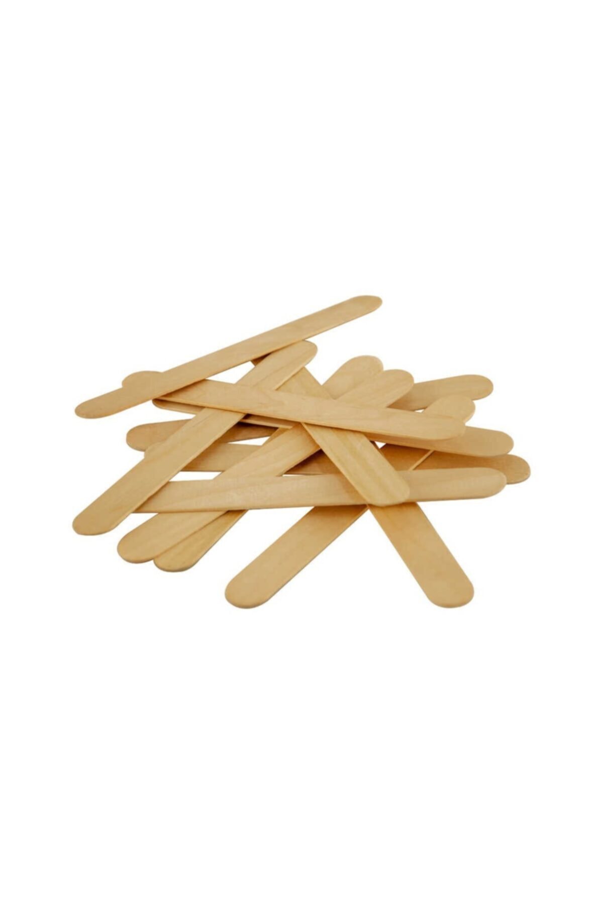 toptankece Naturel Ahşap Renkli Dondurma Çubuğu 15 cm, 50 Adet