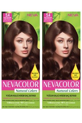 2’li Natural Colors 5.4 Açık Kestane - Kalıcı Krem Saç Boyası Seti 2NC5-4