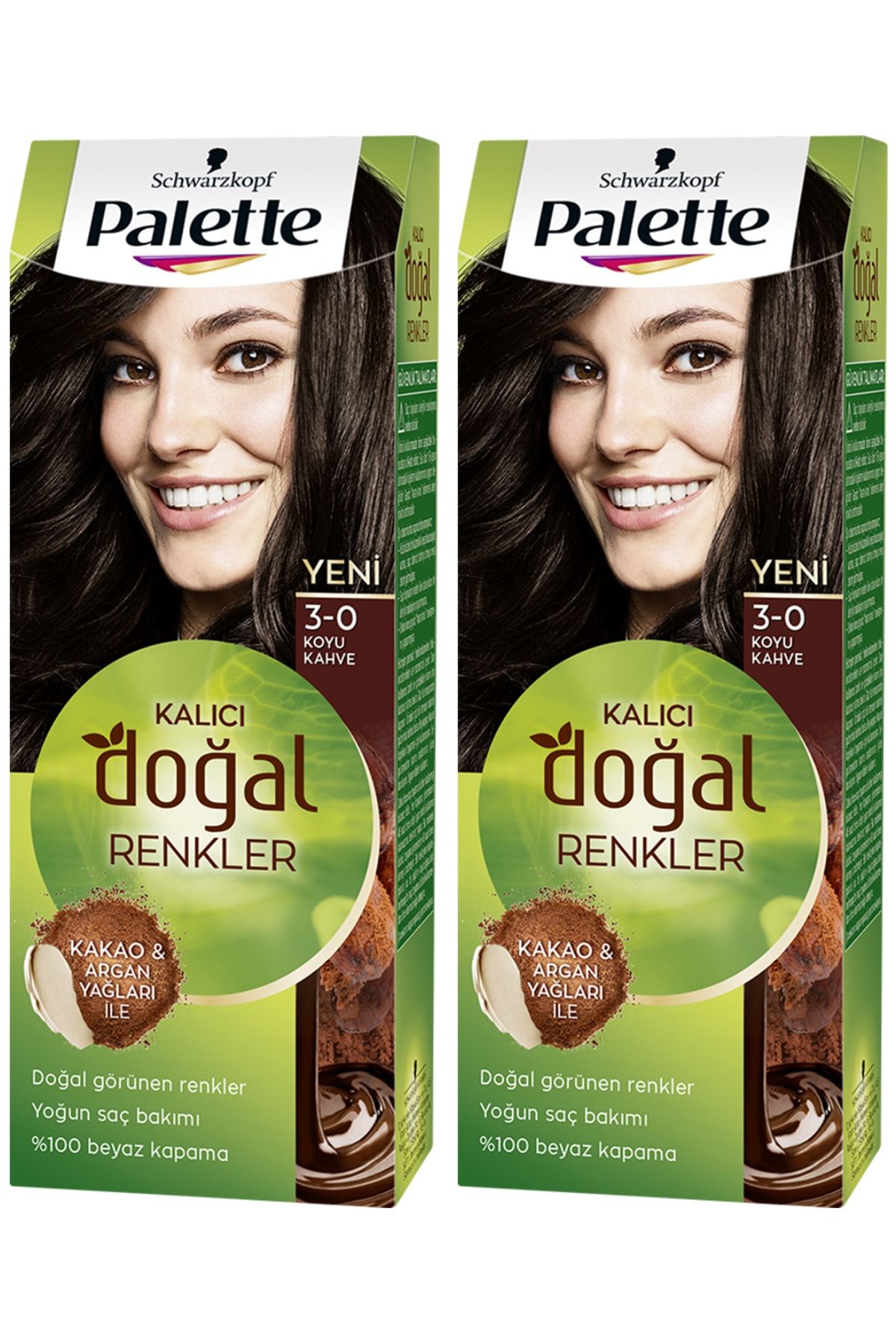 Schwarzkopf 2�li Palette Naturel 30 Koyu Kakao Saç Boyası, Yağ