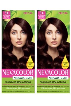 2’li Natural Colors 3.4 Koyu Kestane - Kalıcı Krem Saç Boyası Seti 2NC3-4