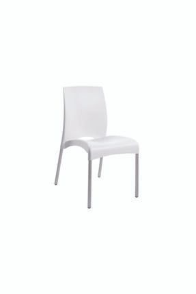 Beyaz Alüminyum Ayaklı Plastik Bahçe Mutfak Balkon Sandalyesi papatyavitalsandalye