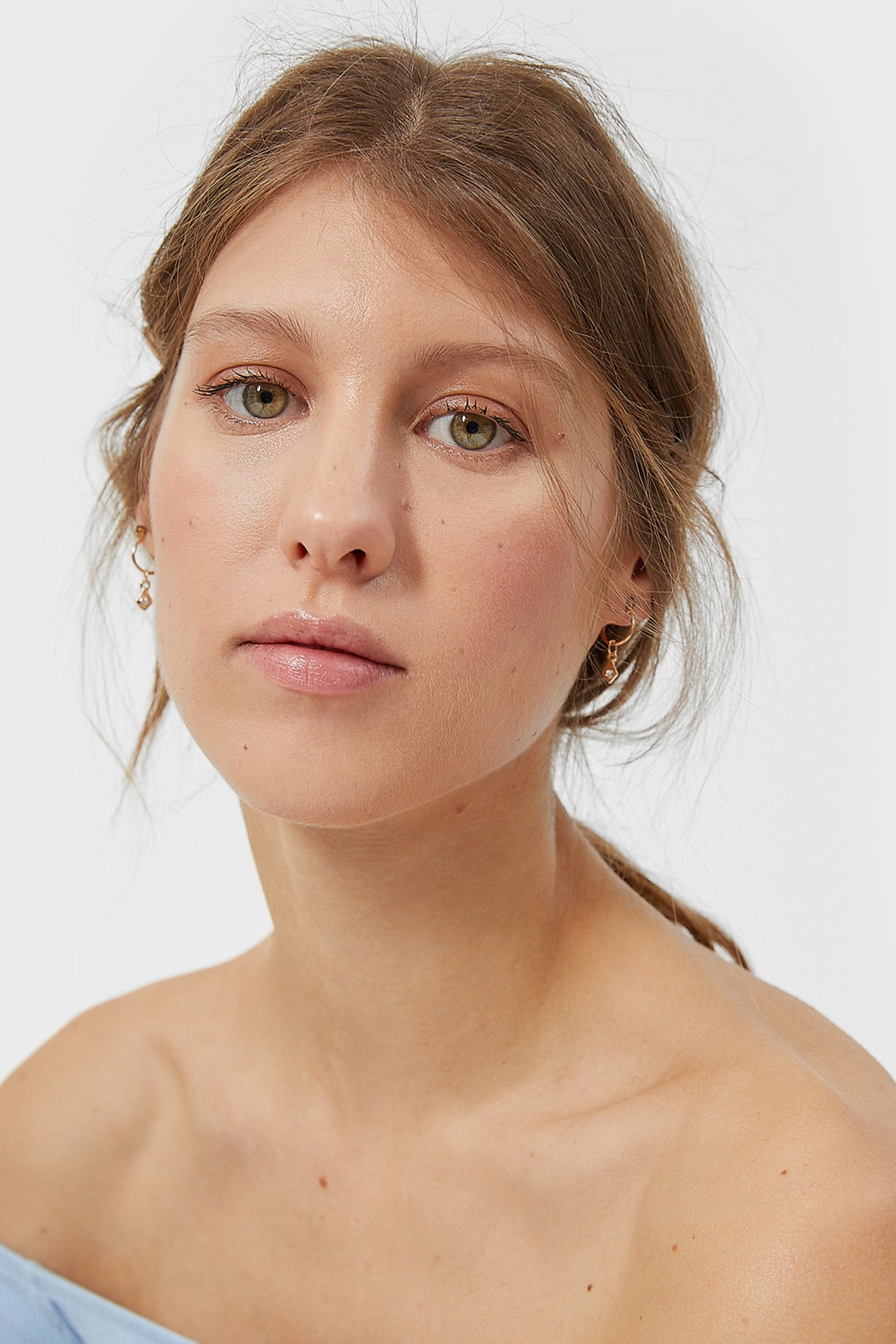 Stradivarius Kadın Sarı 9'Lu Parlak Taşlı Küpe Seti