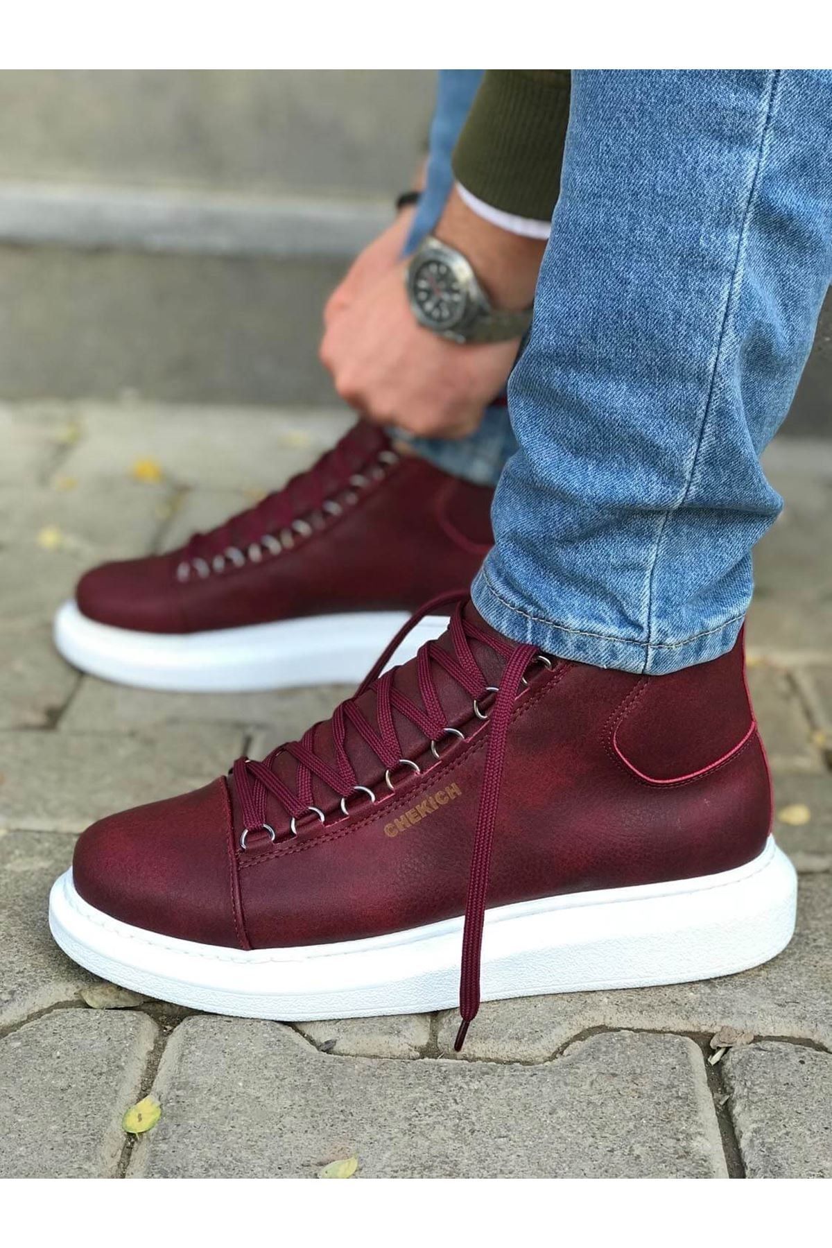 Maroon flat outlet boots