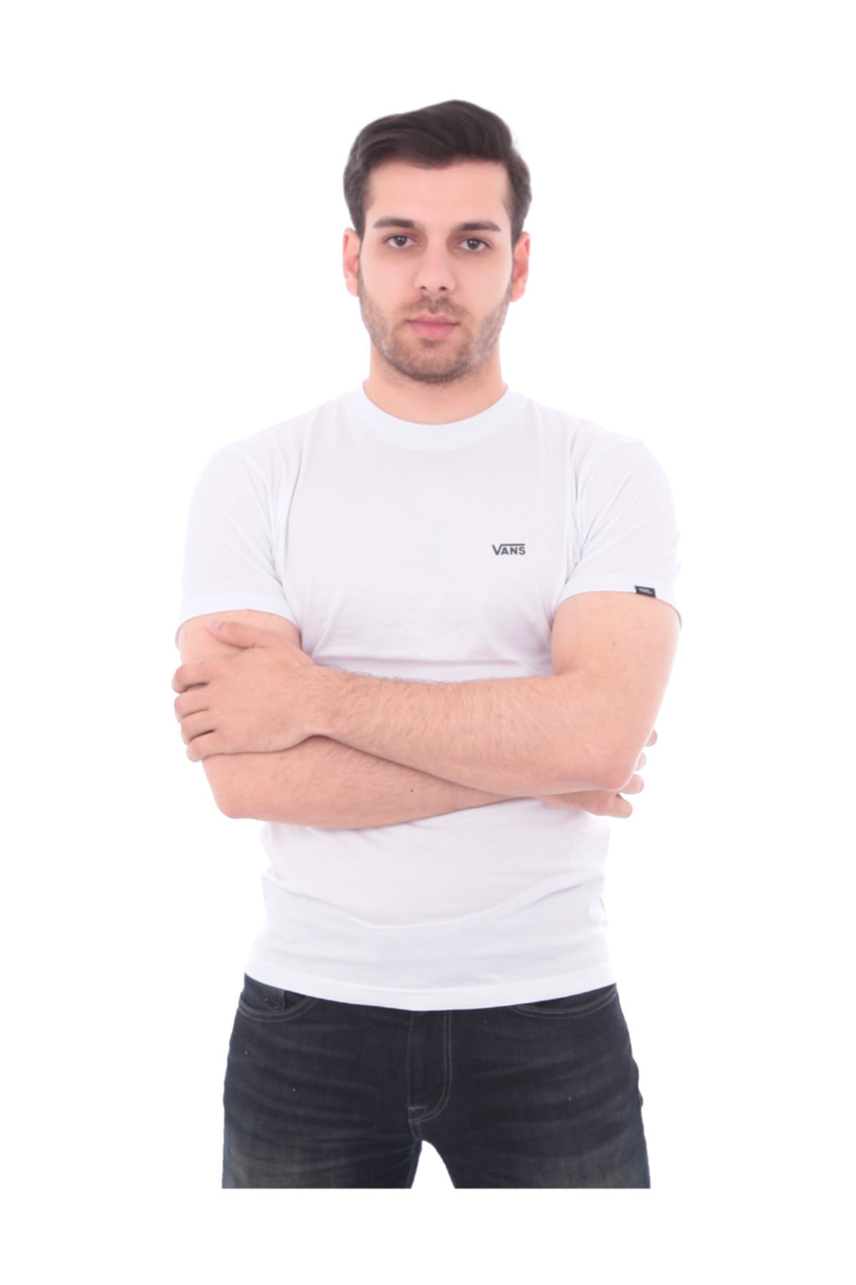 تی شرت سفید یقه خدمه طرح چاپی مدل اسلیم فیت آستین کوتاه مردانه ونس Vans (برند آمریکا)