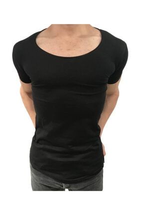 Tarz Cool Erkek Siyah Pis Yaka Salas T Shirt Trendyol