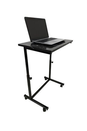 Laptop Sehpası Ve Masası Yükseklik Ayarlı Tekerlekli Siyah lapekosiy