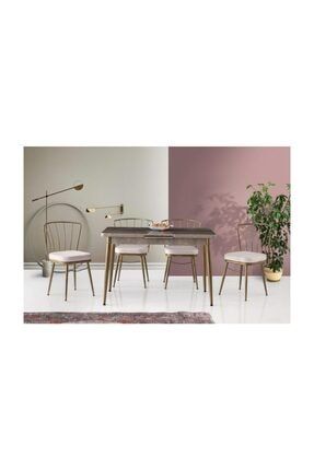 Sivas Gozde Mobilya Modern Mermer Desen Acilir Mutfak Masasi 70x120 Ve 4 Adet Sandalye Trendyol