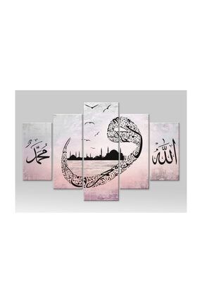 Islami Vav Cami Resimli 5 Parçalı Kanvas Tablo M3476