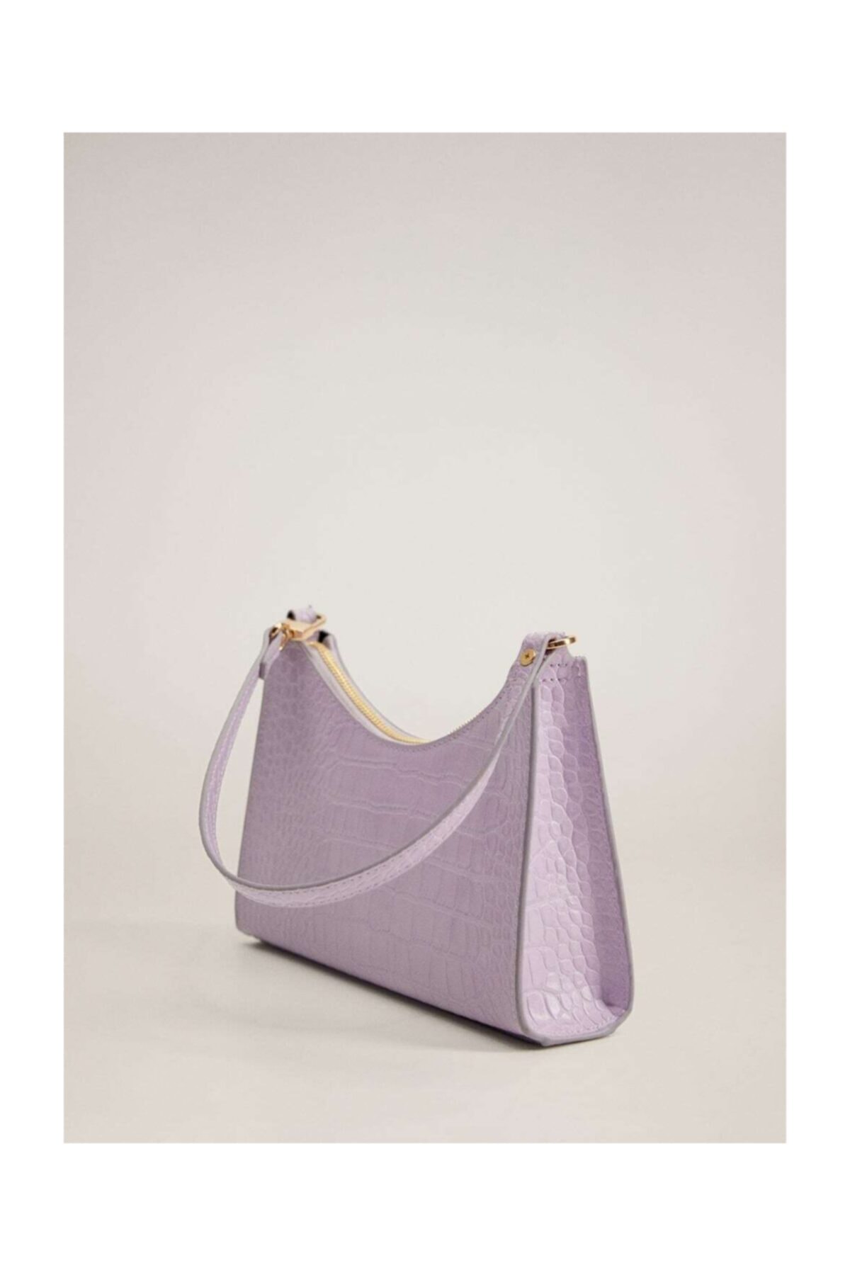 mango kadin lila timsah derisi gorunumlu baguette canta 67004454 fiyati yorumlari trendyol