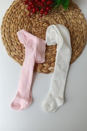 2 Adet Fındık Külotlu Çorap Pembe ve Beyaz ALİ-2288908-350004