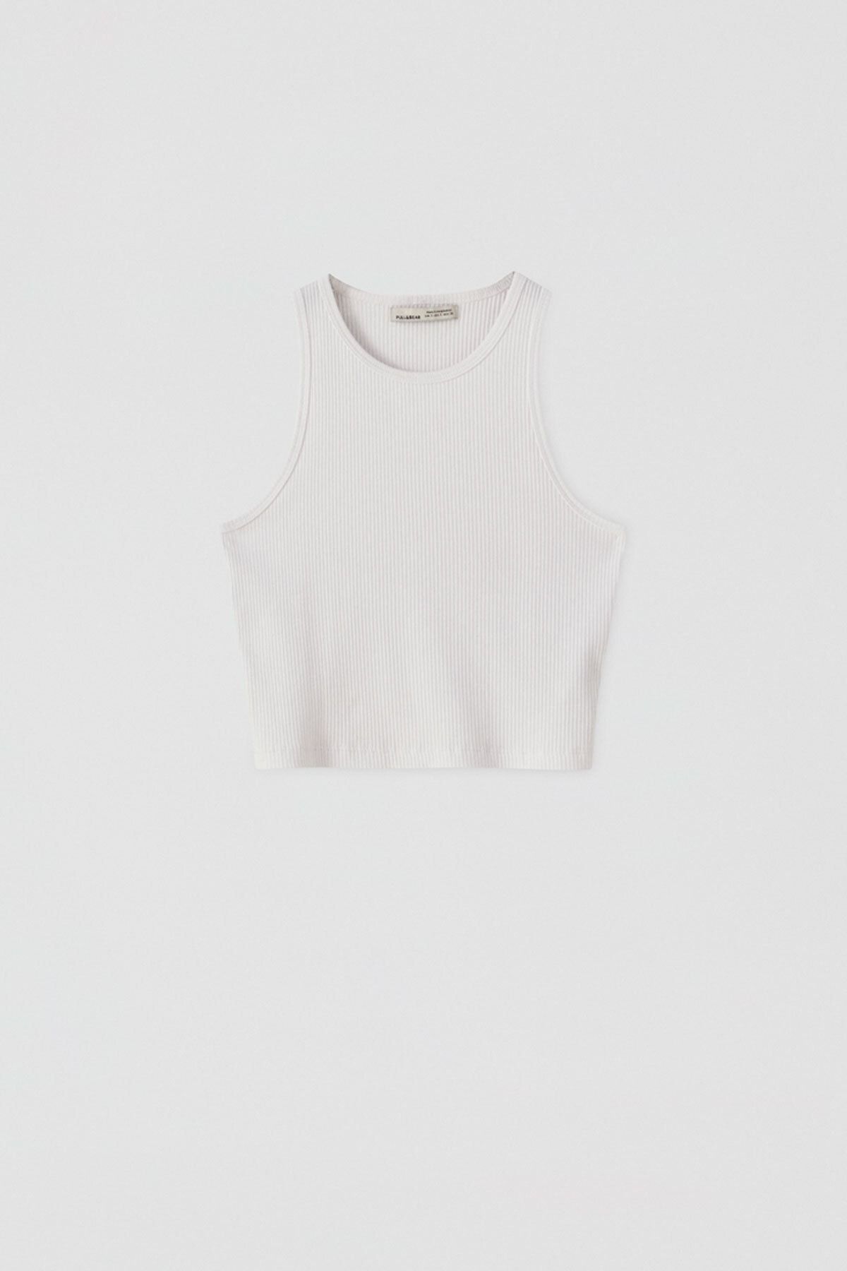 Pull Bear Kadin Beyaz Fitilli Kolsuz Crop Top 05236344 Trendyol