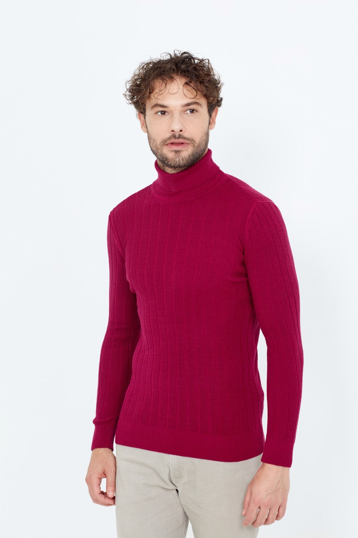 Striped turtleneck 2025 sweater mens