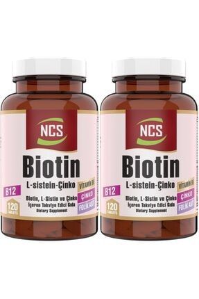 Biotin 2500 Mcg 120 Tablet L Sistein Çinko 2 Kutu 240 Tablet Vitamin B12 Folik Asit ncsbiot120x240tbcdkl