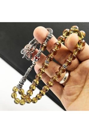 Genel Markalar Zultanit Taşı Tesbih 925 Ayar Gümüş Tasarımlı Ahşap Kutulu