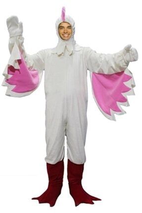 Yetişkin Beyaz Tavuk Kostümü Y1067