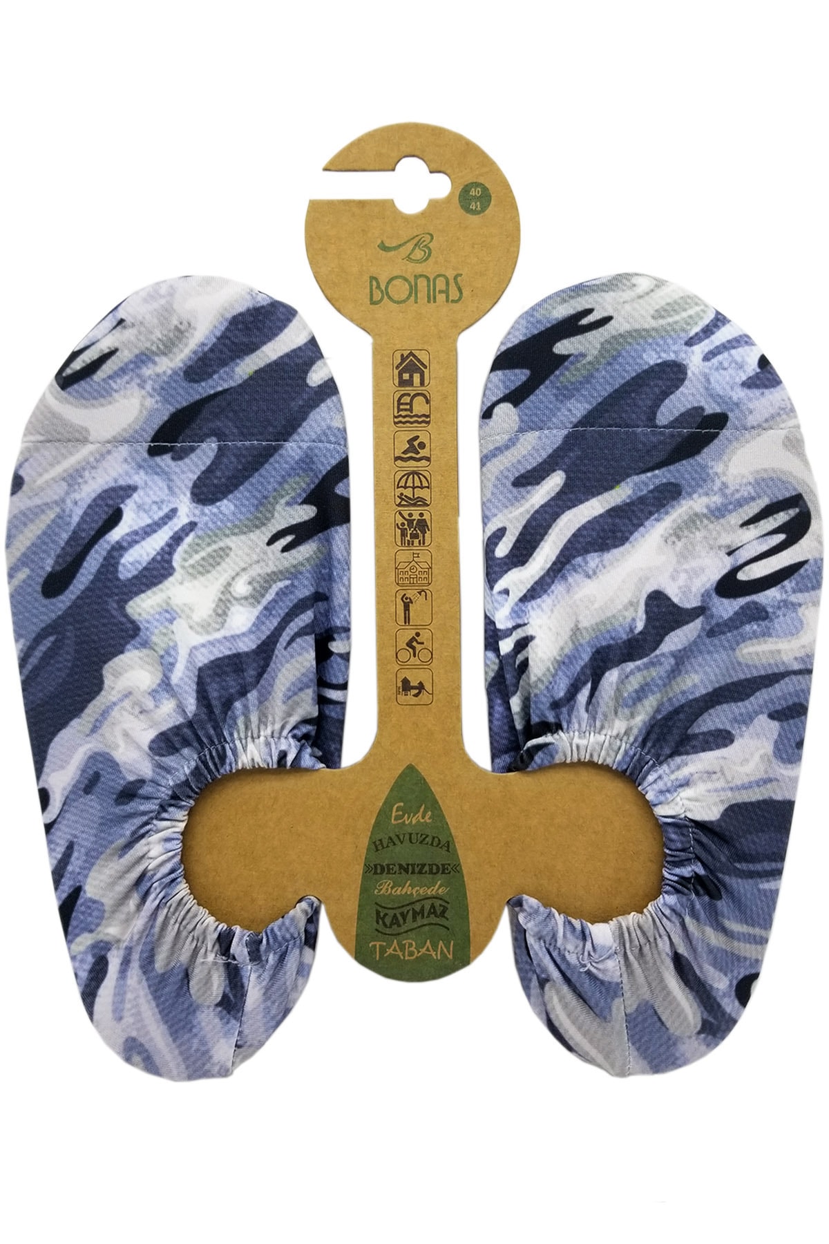 Men's Grey Camouflage Pattern Anti-Slip Sole Pool And Sea Shoes