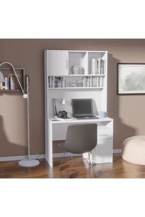 Shila Home Ceviz Cift Renk Calisma Masasi Kitaplikli Trendyol