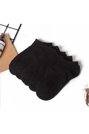 5 Çift Modal Dikişsiz Siyah Erkek Patik Çorap Bilek Boy 685741Ç5