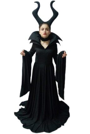 Kadın Siyah Malefiz Kostümü Y1030