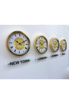 Gold Renk Metal Otel Ülke Başkenti Otel Duvar Saati SAVBS-OTEL-6