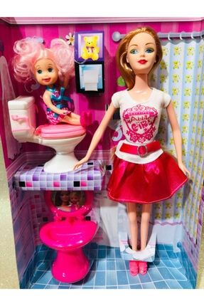 Barbie Et Bebek Tarzı Tuvalet Eğitimi Klozetli Oyuncak Et Bebek 30 Cm Bonnie Pink vel210