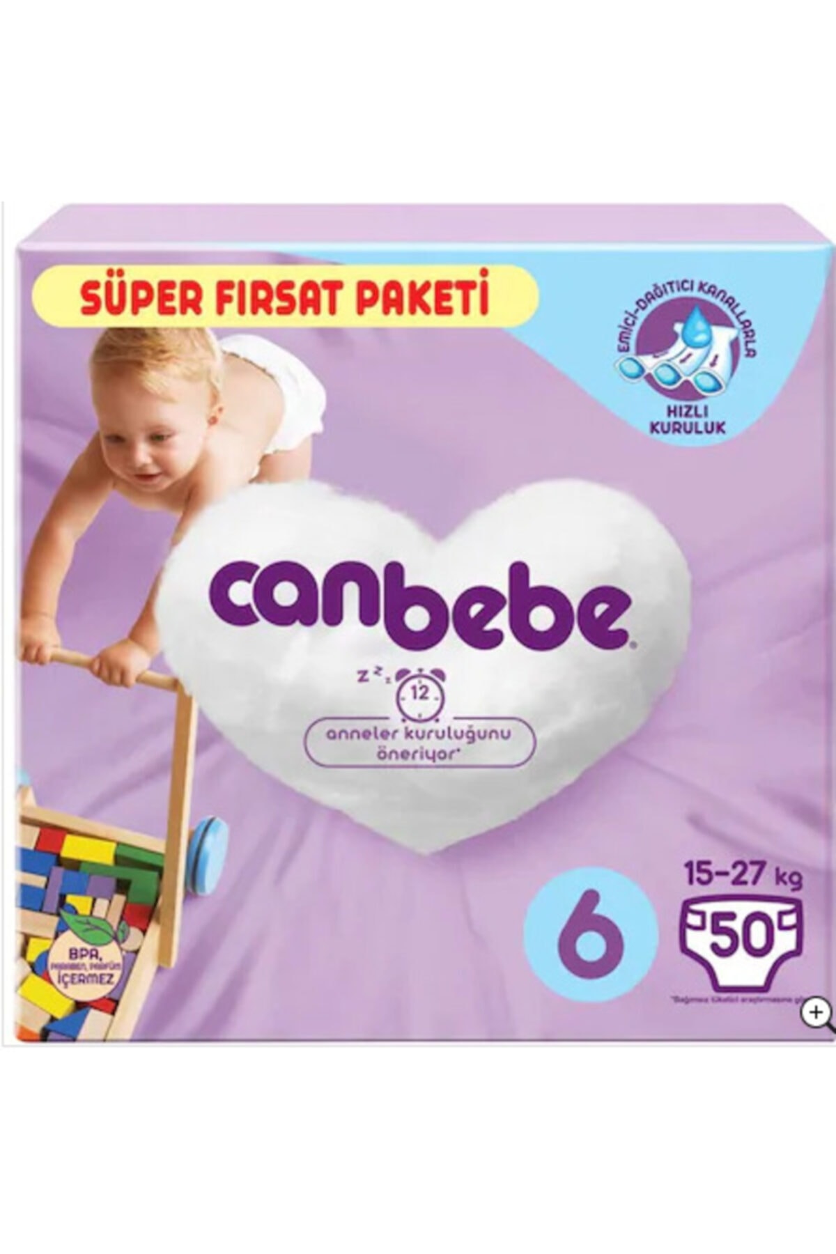 Canbebe Bebek Bezi Süper Fırsat Paketi 16+kg No:6 50 Adet X 4 Lü Set ZN9676