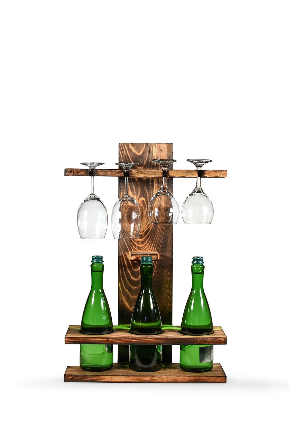 Worldwooden Ahsap Masif Dekoratif Tasarim Duvara Asilabilir Bardak Ve Sise Standi Askiligi Trendyol