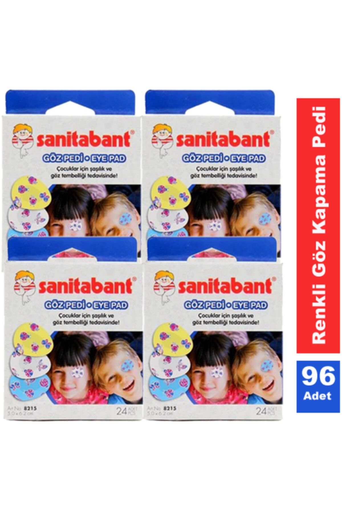 sanitabant cocuk goz kapama pedi bandi 3 desenli 24 lu x 4 kutu fiyati yorumlari trendyol