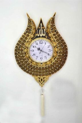 Hera Concept Esma Ul Husna Islemeli Varakli Tasli Lale Luks Duvar Saati 76 Cm Trendyol