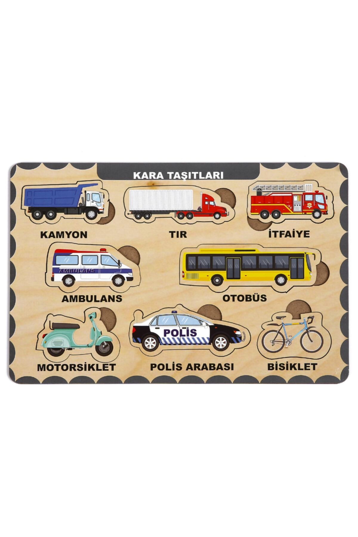 4 Adet Ahşap Bul Tak Eğitici Yapboz Puzzle Seti 2 - 3