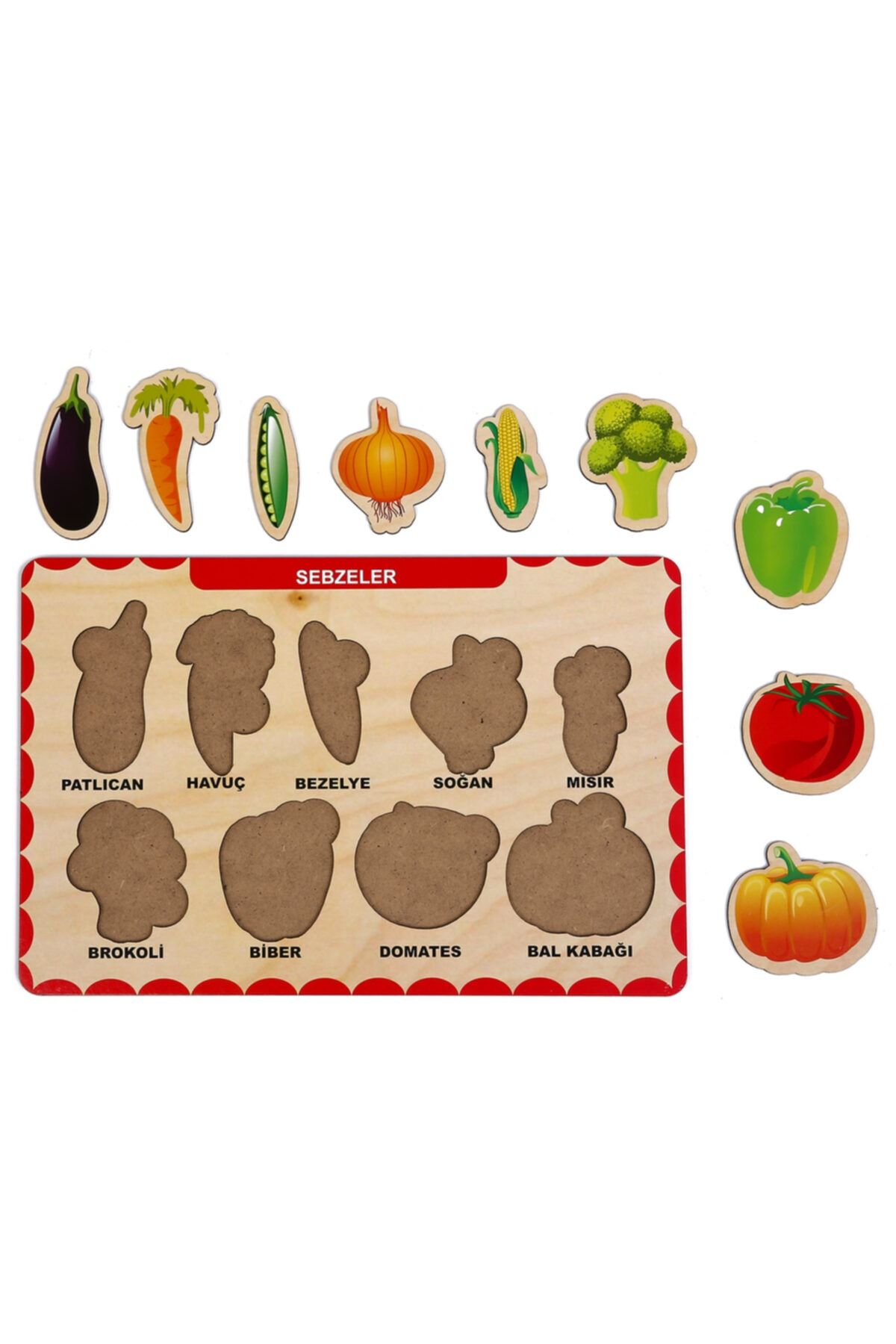 4 Adet Ahşap Bul Tak Eğitici Yapboz Puzzle Seti 2 - 5