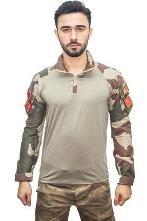 Bej Yeni Tip Tactical Askeri Uzunkol T-shirt ASKGRC000433