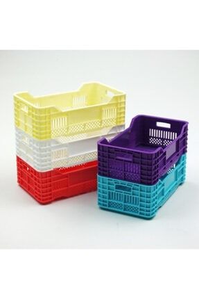 Renkli Eğlenceli Mini Plastik Kasa Sepet 3 Adet cokANKALM-2
