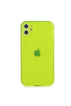 Apple Iphone 11 Kılıf Parlak Renkli Kamera Korumalı Transparan Süper Mun Silikon + Nano Cam Mun12