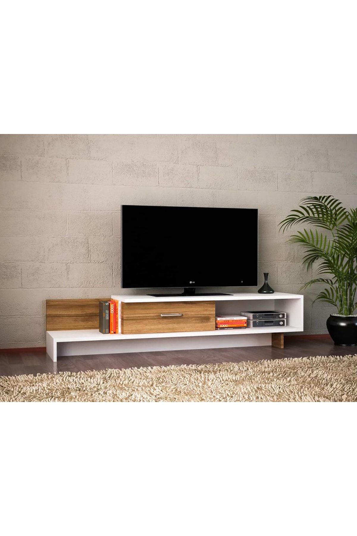 bkconcept dekoratif wrap tv unitesi beyaz safirmese fiyati yorumlari trendyol