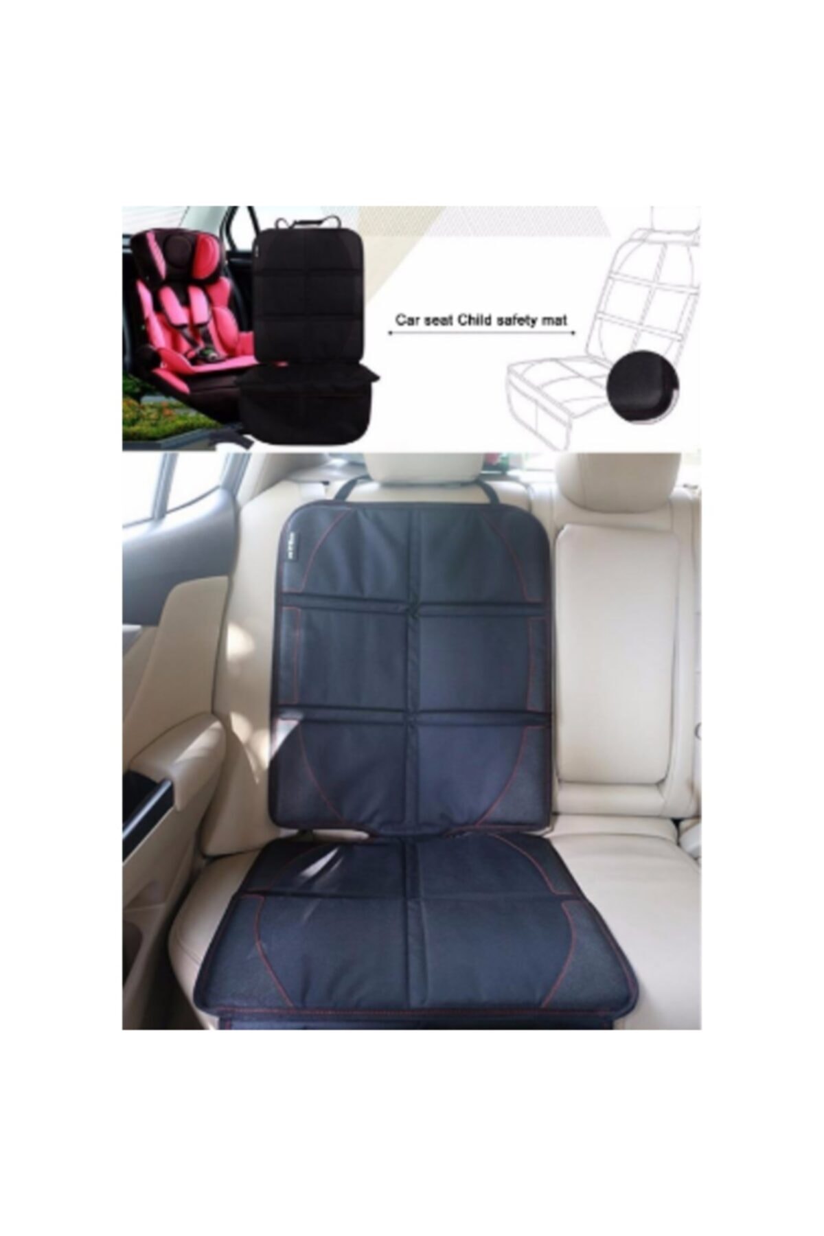 MasterCar Premium Oto Çocuk Koltuğu Alt Koruyucu Organizer Koltuk Kılıfı Isofix Uyumlu Koltuk Koruyucu fotoğrafı 4 (önizleme)