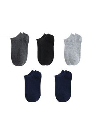 5 Çift Koton Ekonomik Karışık Renk Erkek Bilek Boy Kısa Patik Çorap OÇ01020