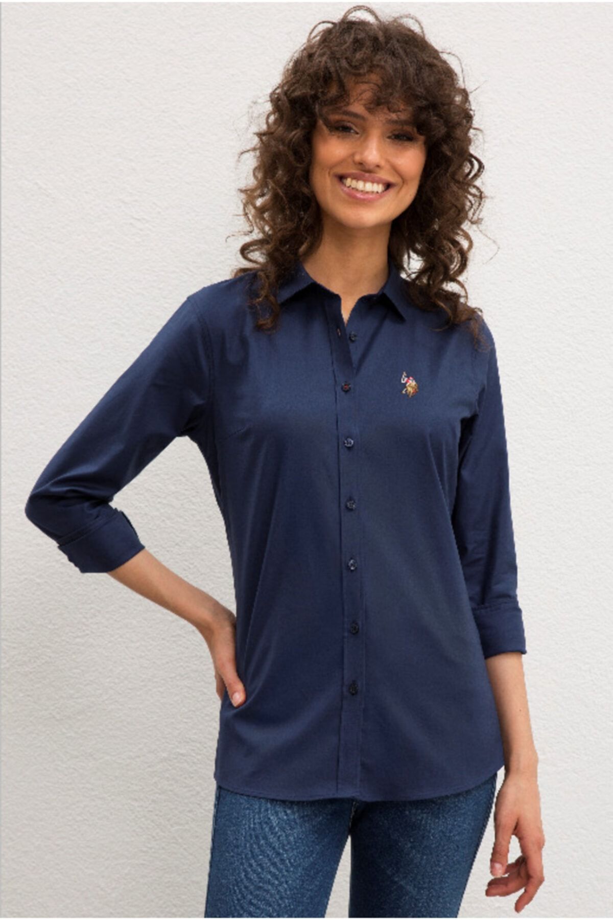 Dark blue sales shirt womens