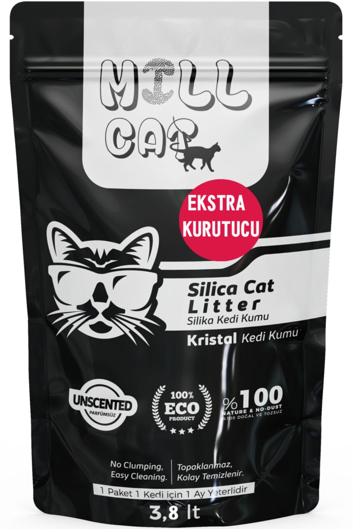 millcat ekstra idrar kurutucu ozellikli silica kristal kedi kumu 3 8 lt fiyati yorumlari trendyol