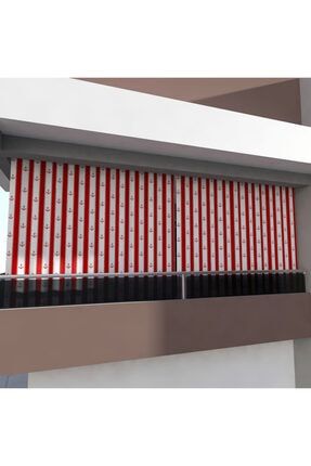 Kırmızı Balkon Perdesi Balkon Brandası Metal Kuşgözü Kapsüllü Balkonperde cpl