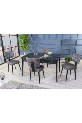 stoker fellini premium yemek masa takimi 6 sandalyeli gri fiyati yorumlari trendyol