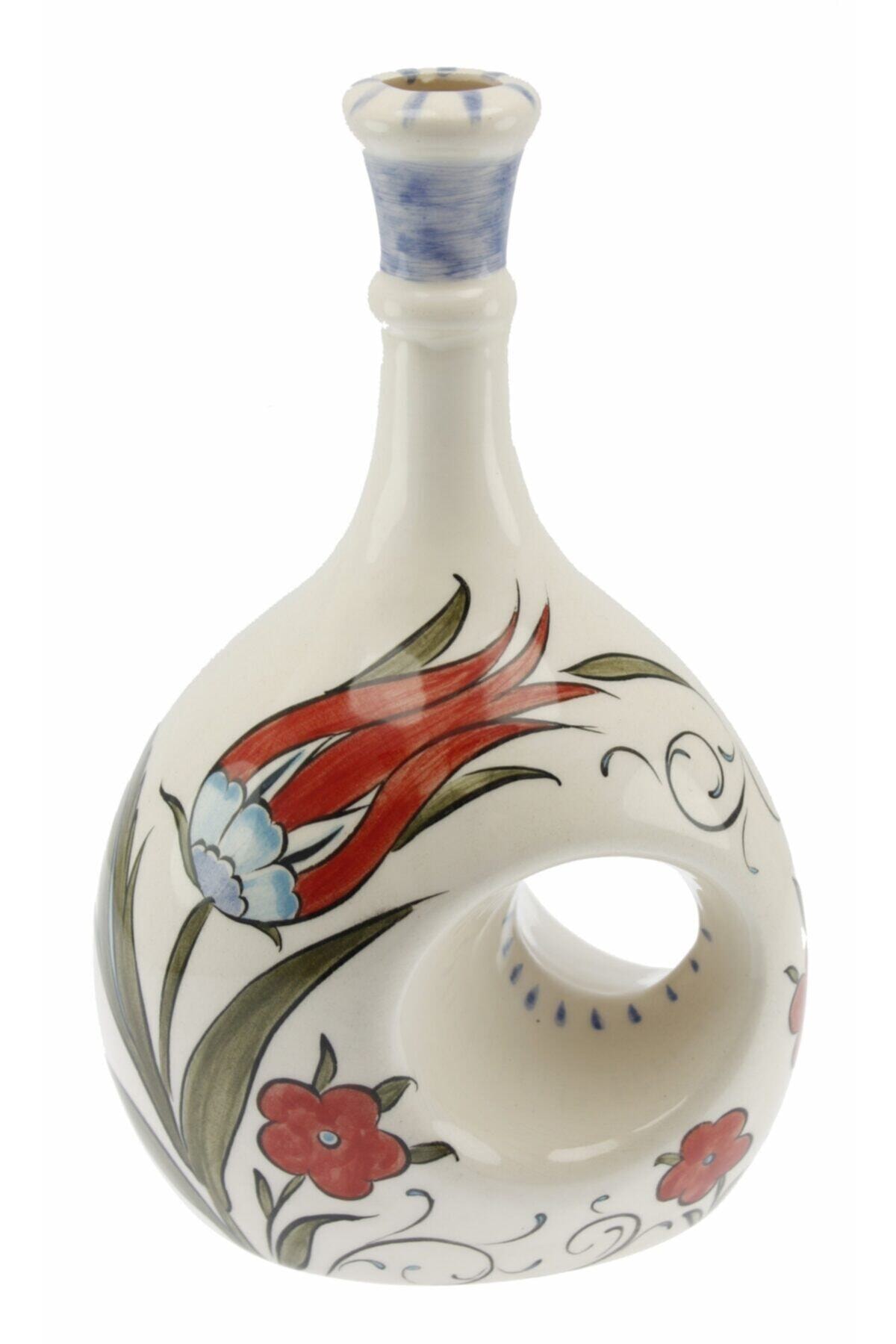 Beyaz Desenli Mutfak Tipi Yağ Şişesi 900 ml