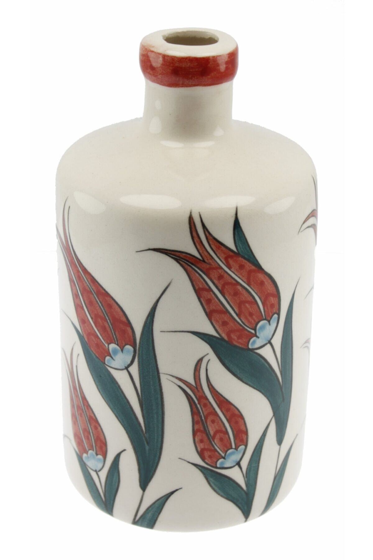Beyaz Desenli Mutfak Tipi Yağ Şişesi 900 ml