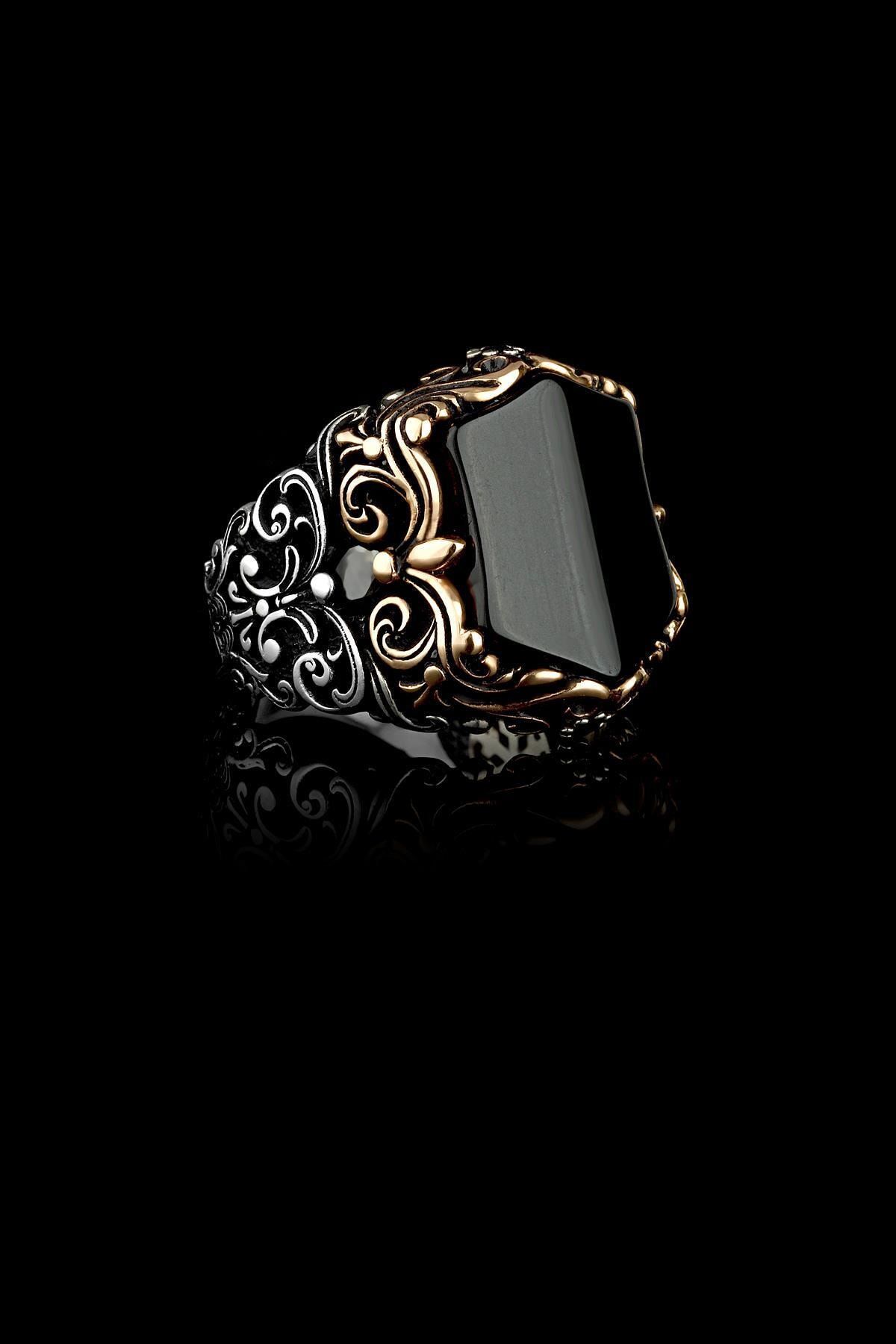 Elika Silver Erkek Akik Tasli 925 Ayar Gumus Yuzuk Mr1066 Trendyol