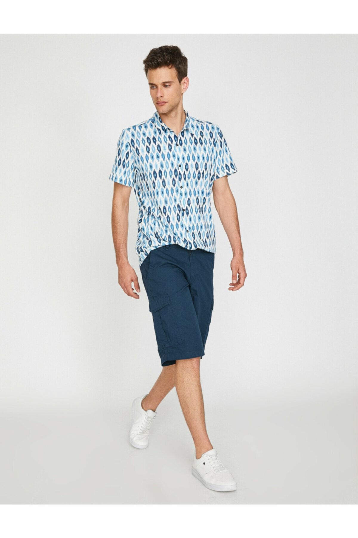 Koton-Men's Navy Blue Pocket Detailed Chino Short 2