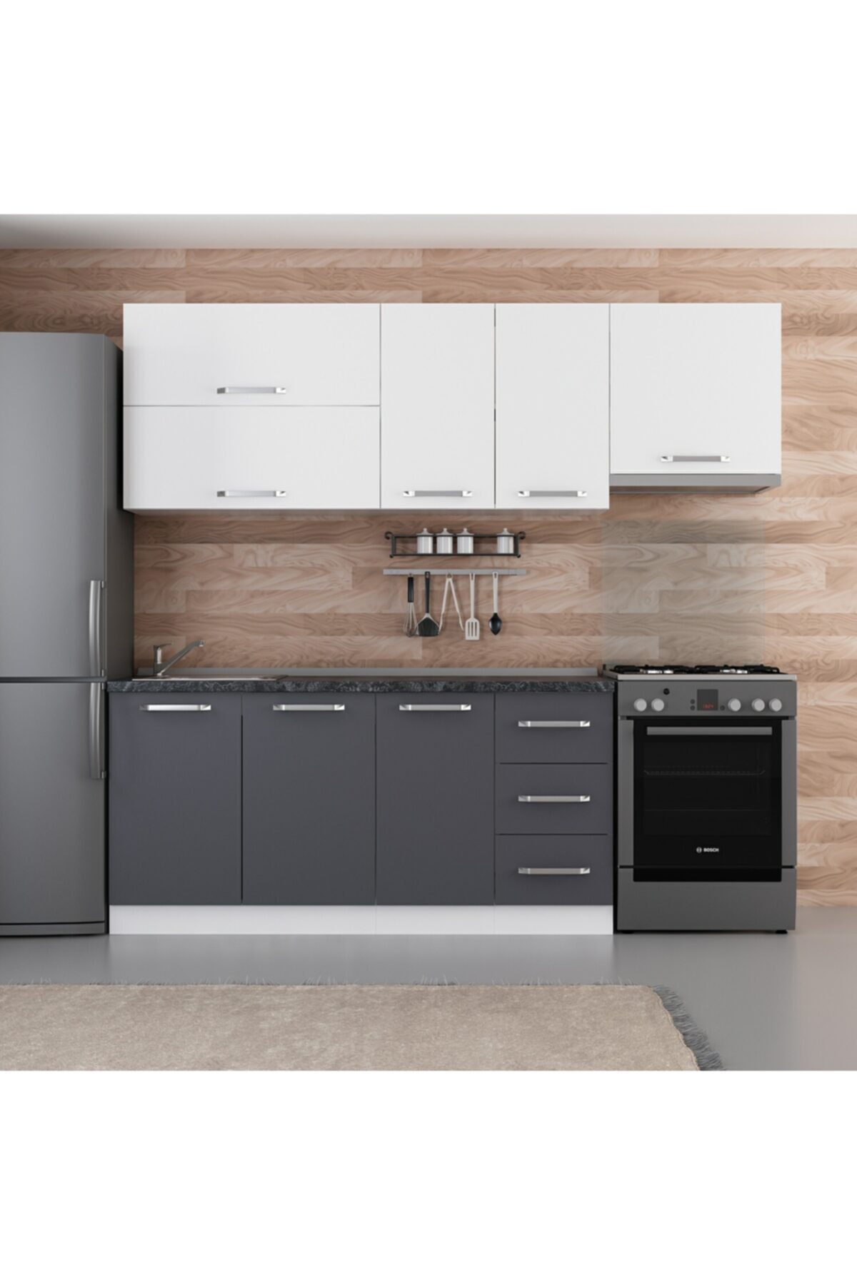 minar 230 cm beyaz antrasit mutfak dolabi 230 a4 fiyati yorumlari trendyol