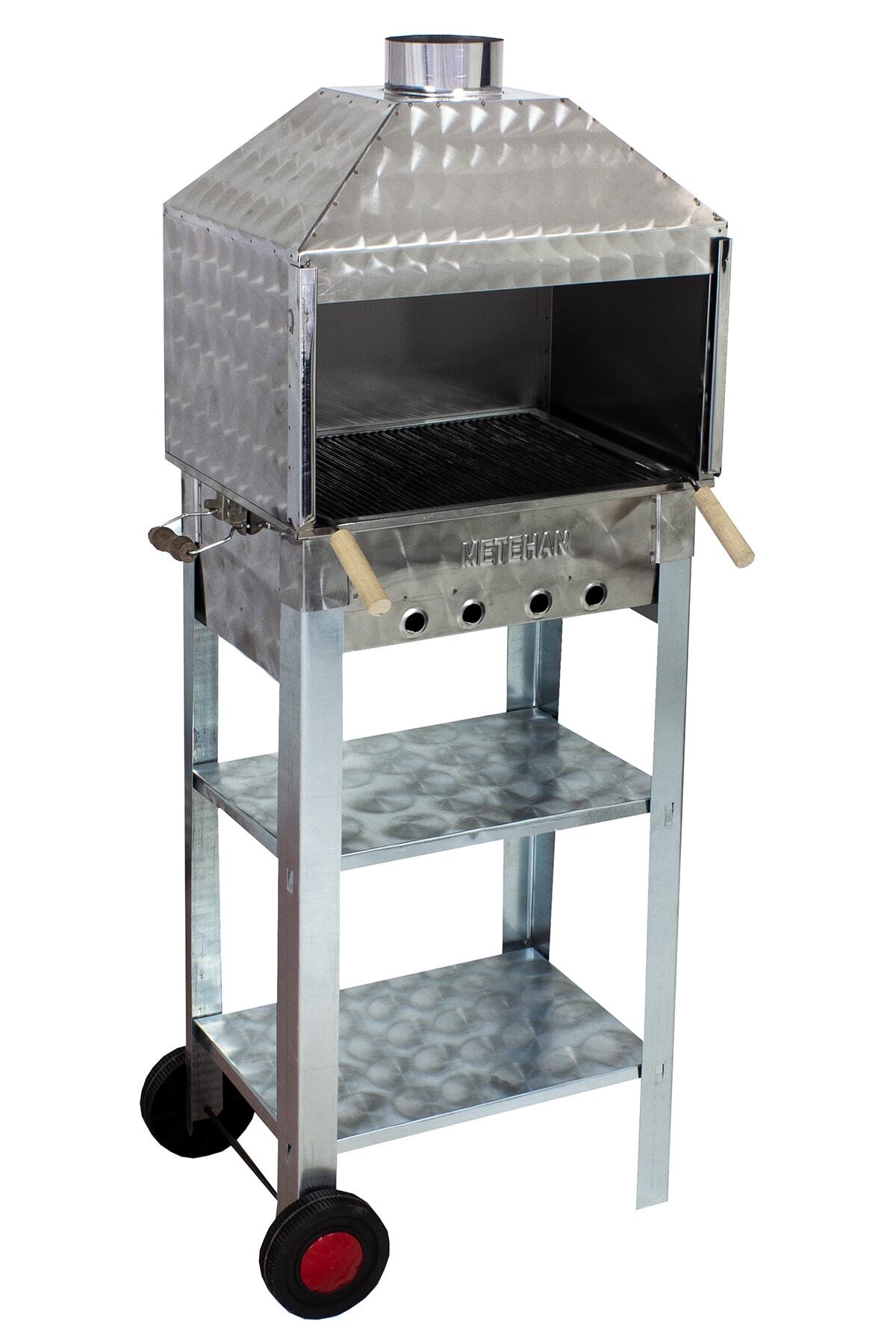 Mth-81 Davlumbazlı Bacalı Maltız Izgaralı Mangal (2 Tekerlekli)
