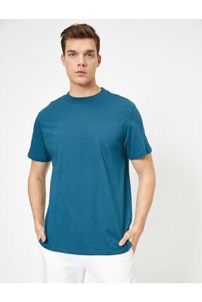 Koton Erkek Mavi Bisiklet Yaka T Shirt Trendyol